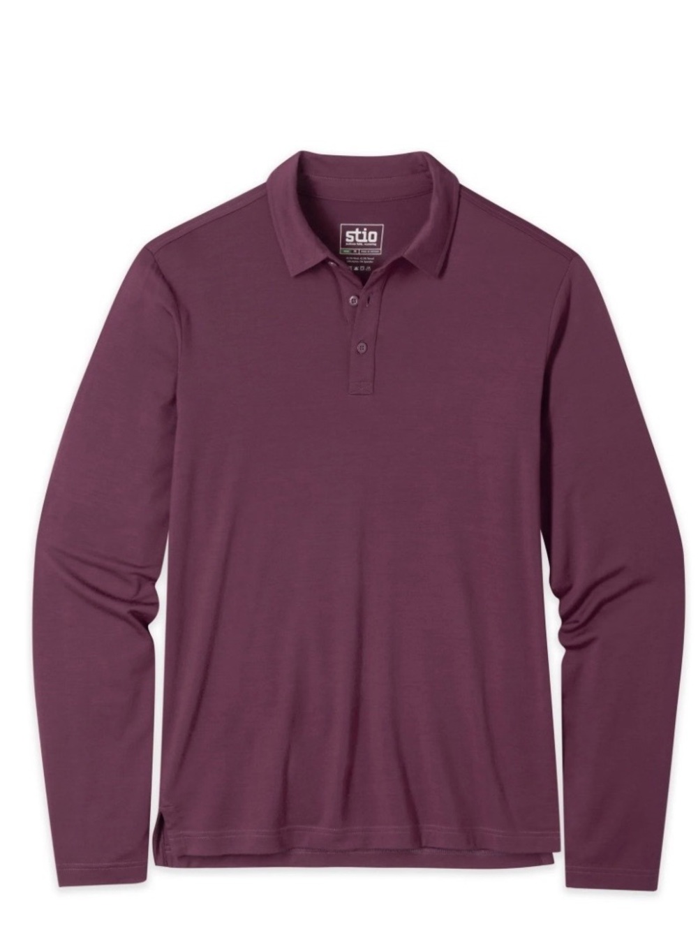 Stio Alpin Lightweight Merino Polo LS Men’s XL Aubergine Wool Tencel